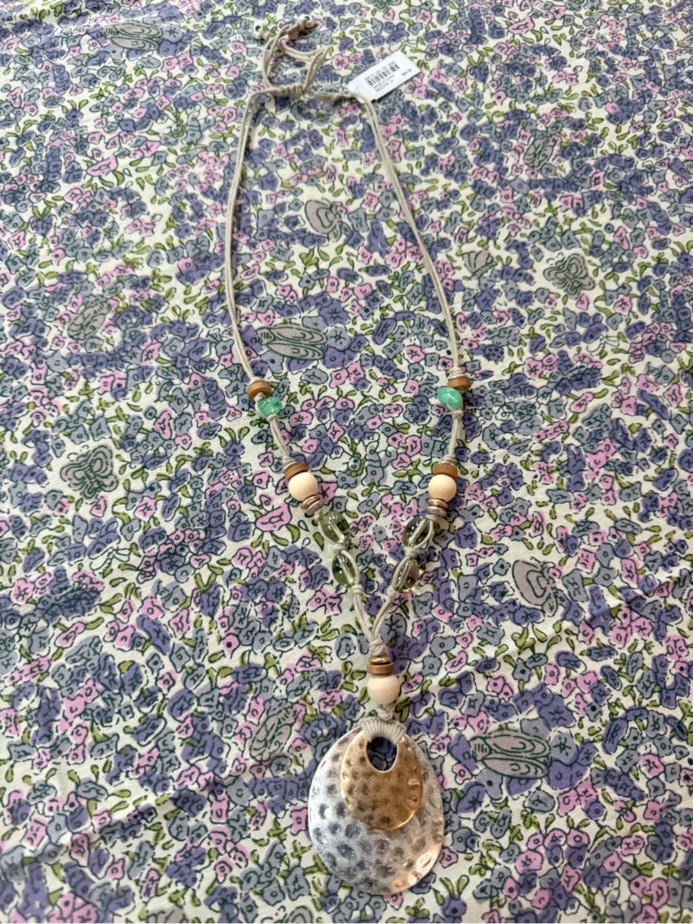 Jjill NWT Beaded /Metal necklace . Adjustable